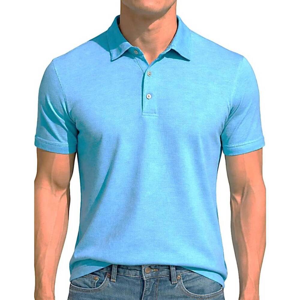 NEW GEORG ROTH luxe pima polo in turquoise